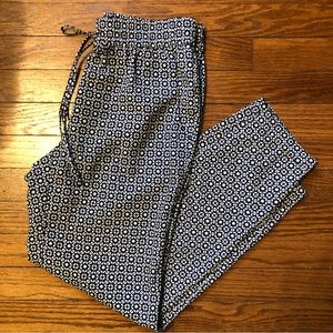 J.CREW Silky Navy Geo Geometric Joggers Sz 0